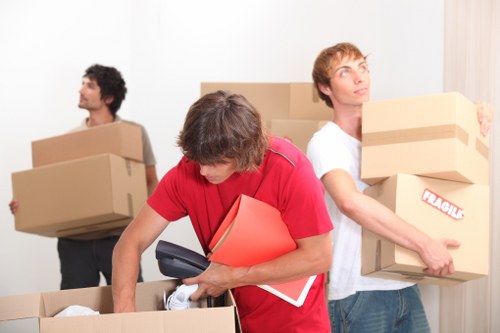 Organised household storage space in Pettswood with boxed belongings